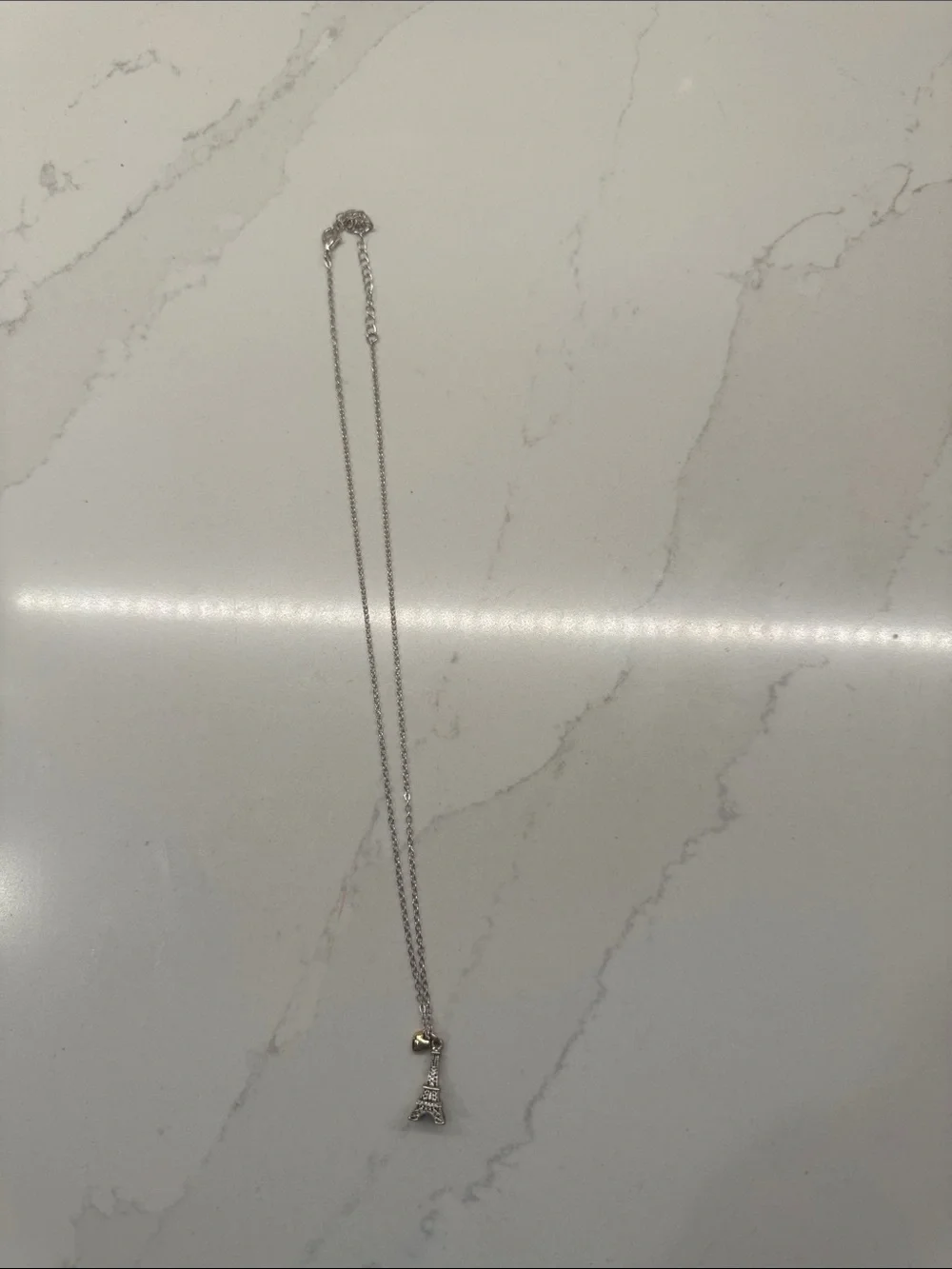 Claire's Silver Eiffel Tower Pendant Necklace